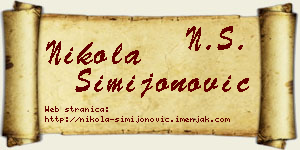 Nikola Simijonović vizit kartica